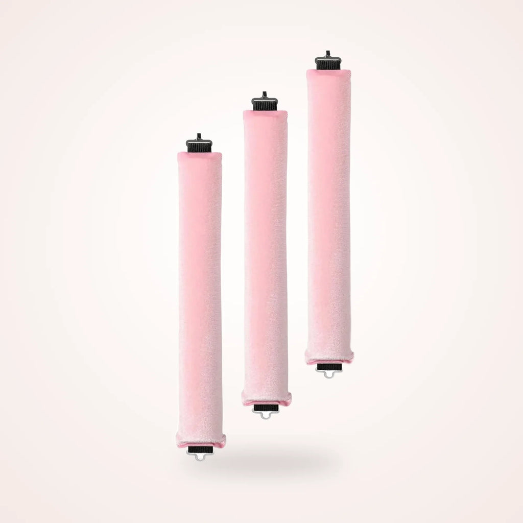 Curlnap heatless velvet hair curler rods - Blush Pink, 3-piece set