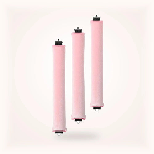 Curlnap heatless velvet hair curler rods - Blush Pink, 3-piece set